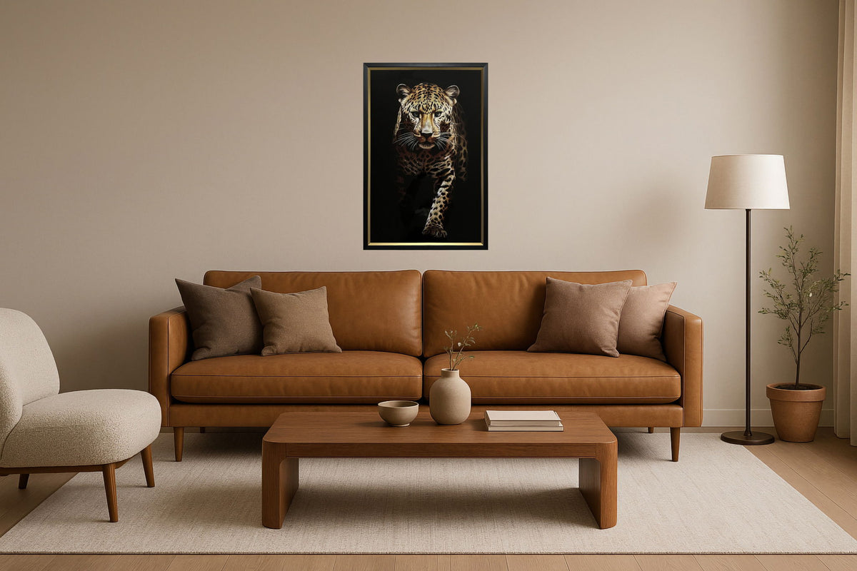 Golden Stalk - 24" x 36" Framed Wall Art - Black