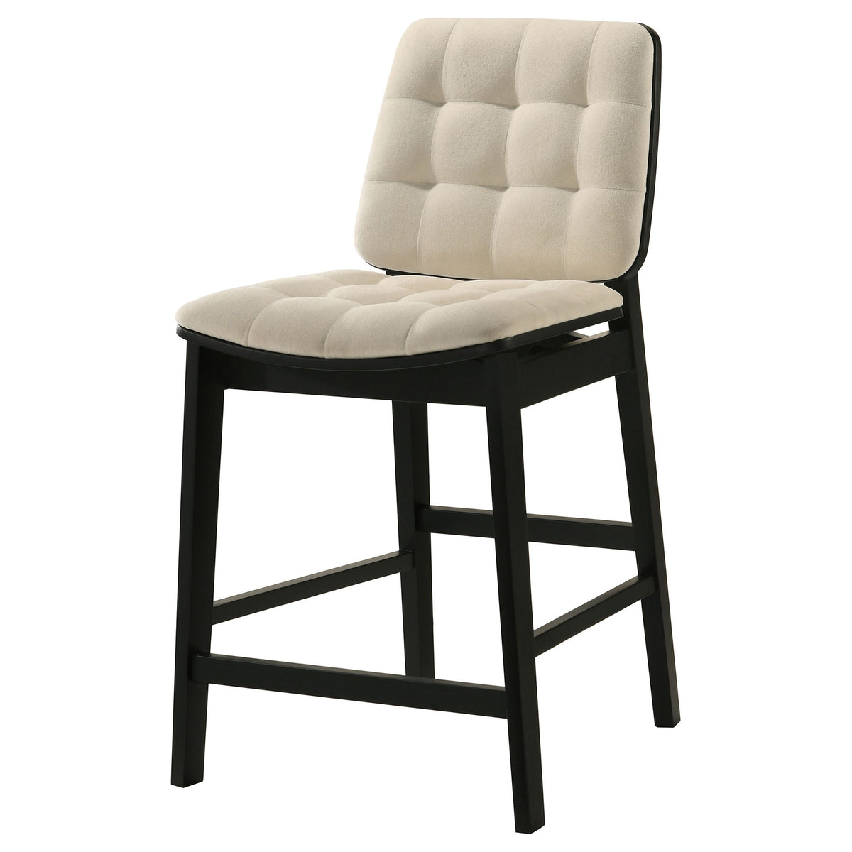Redbridge Velvet Upholstered Counter Chair Cream and Black (Set of 2)