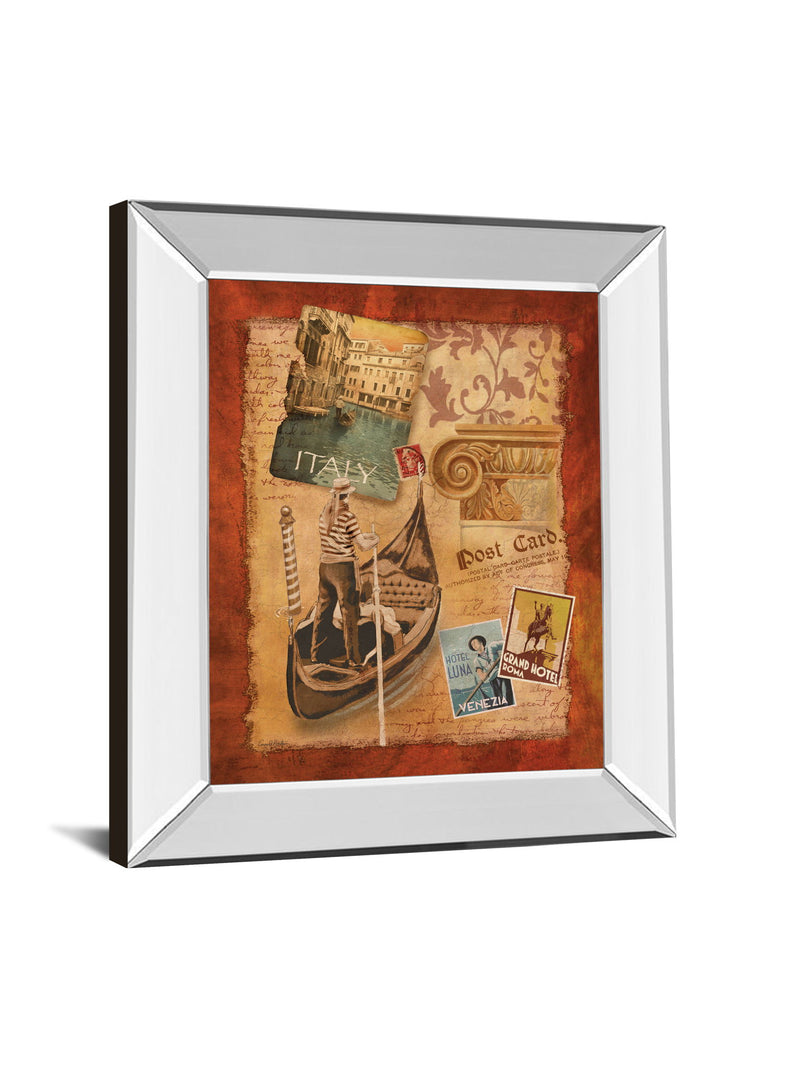 Memories Of Italy By Conrad Knutsen - Mirror Framed Print Wall Art - Light Brown