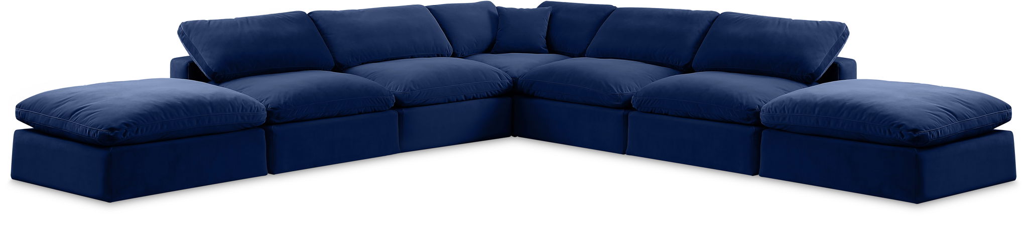 Comfy - 7 Piece Velvet Modular Corner Sectional