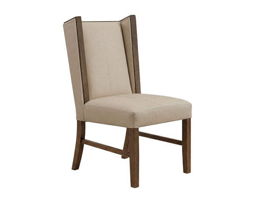 Silver - Upholstered Chair (Set of 2) - Ivory / Brown