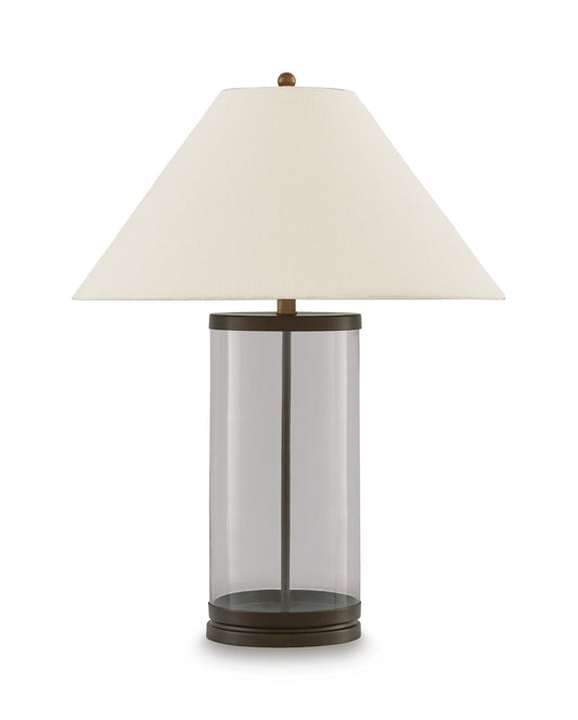 Junrow - Glass Table Lamp - Clear / Brown