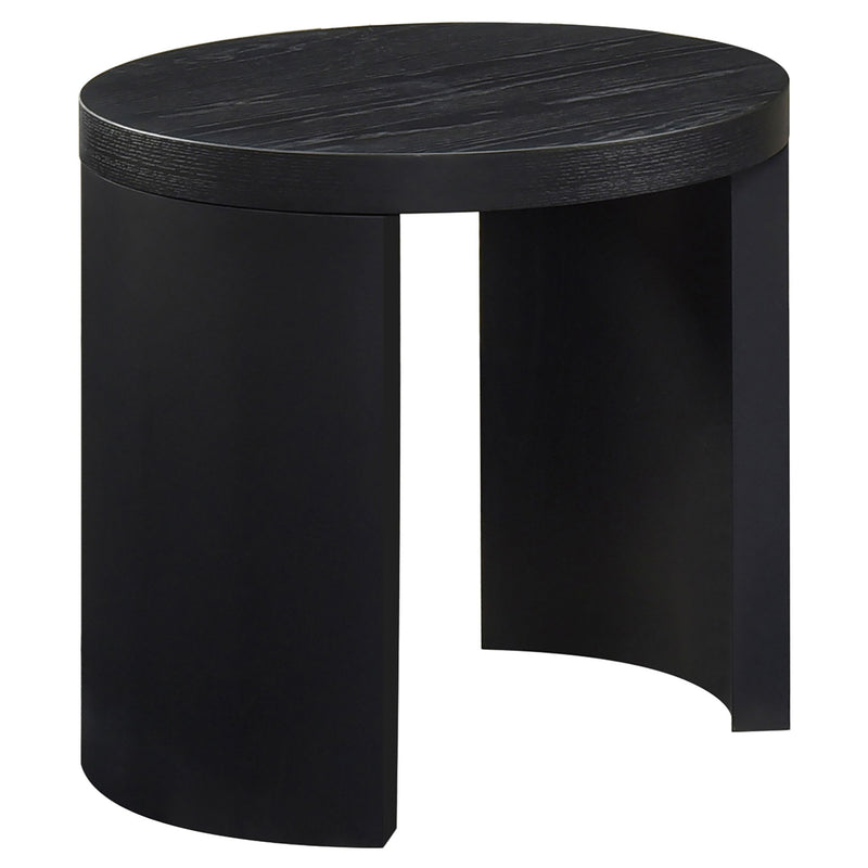 Sweeney 24-inch Round Wood Occasional Side End Table Black