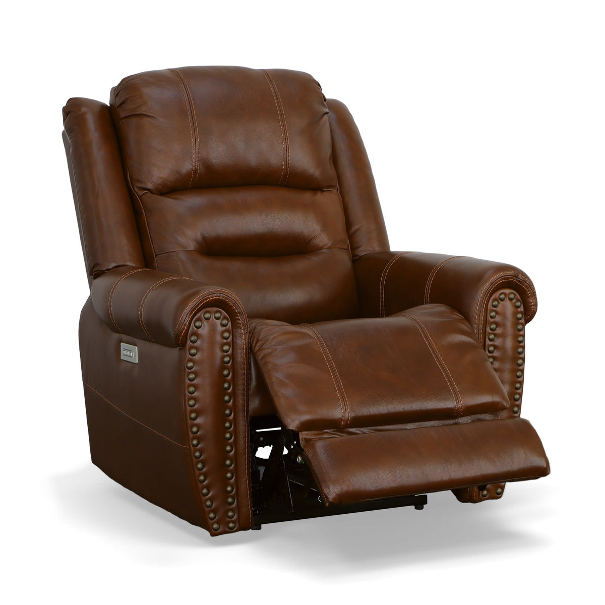 Flexsteel Oscar Power Recliner with Power Headrest & Lumbar