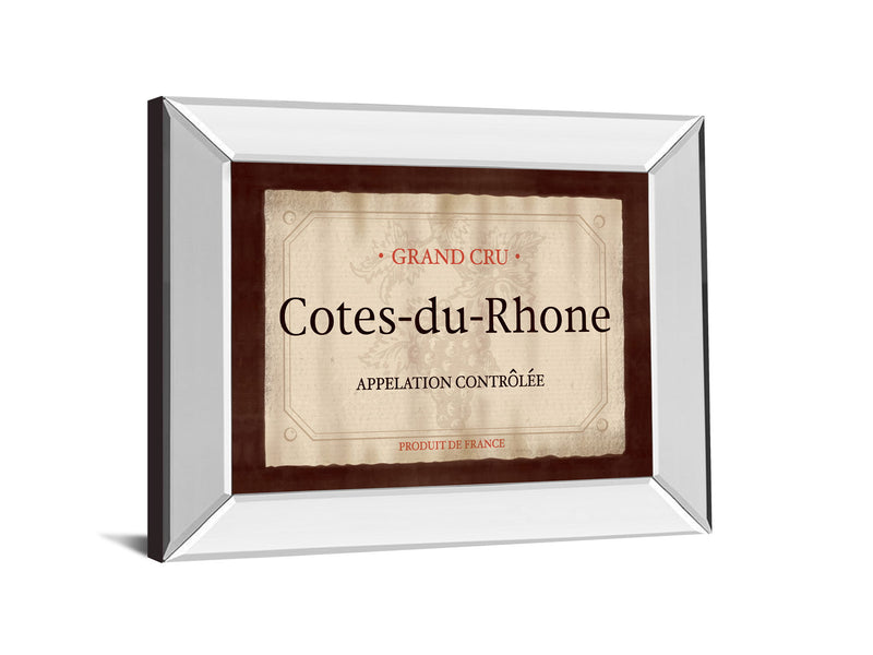 Cote Du Rhone By Paola Viveiros - Mirror Framed Print Wall Art - Beige