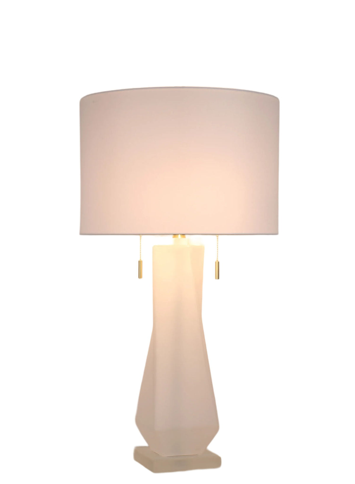 Faceted Frost Art Glass & Frosted Crystal Table Lamp (Set of 2) - Frosted Art Glass / Frosted Crystal