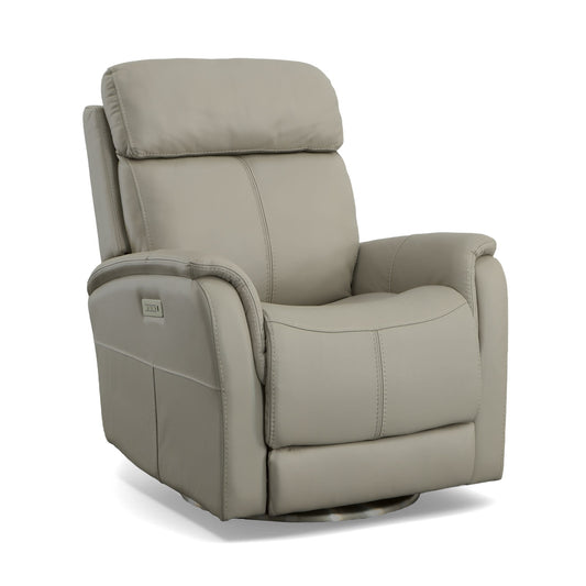 Flexsteel View Power Swivel Recliner with Power Headrest