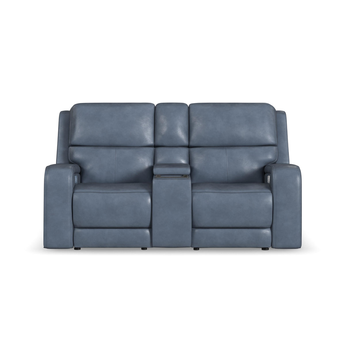 Flexsteel Oasis Power Reclining Loveseat with Console, Power Headrests, Lumbar, Heat & Massage