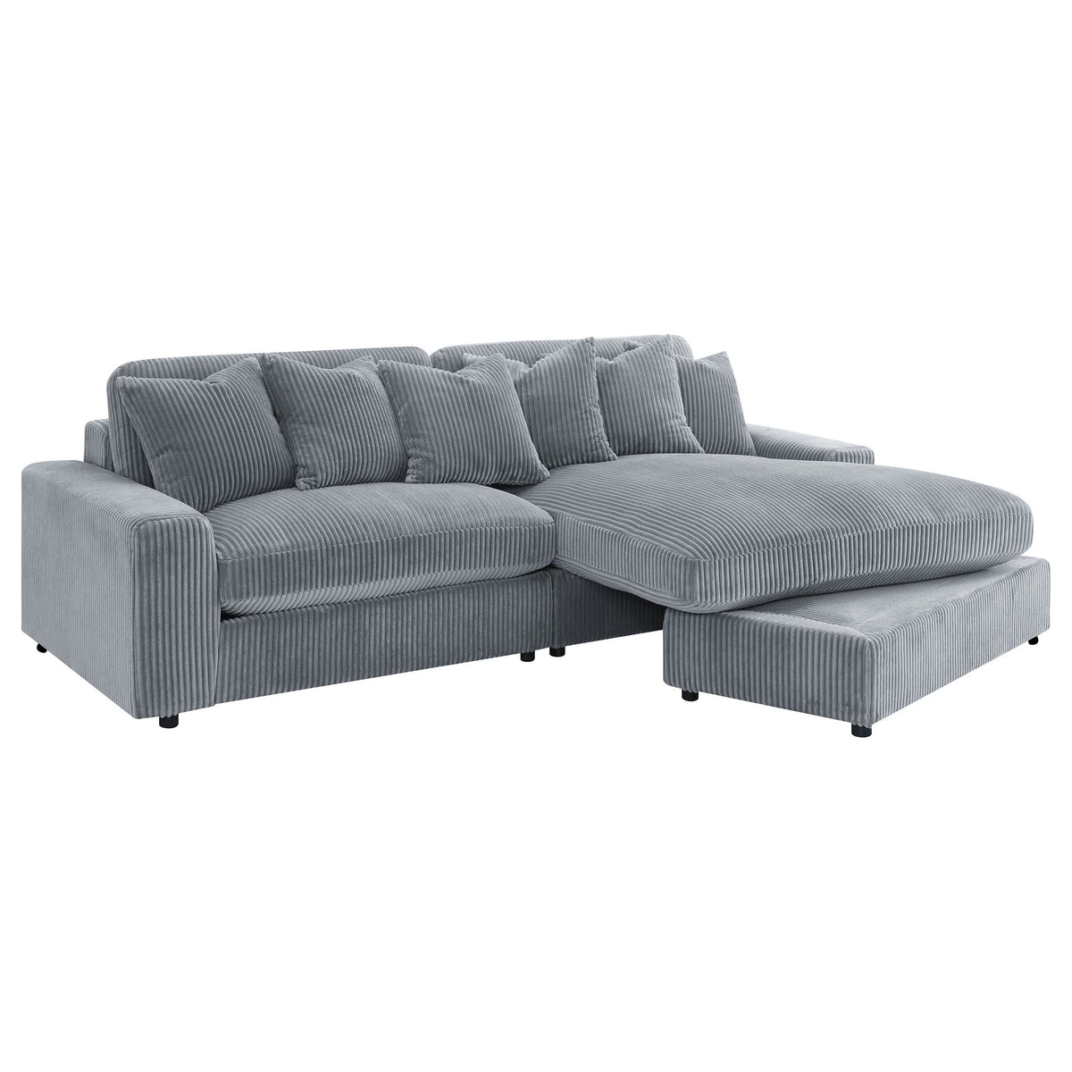 Blaine Upholstered Reversible Chaise Sectional Sofa Fog