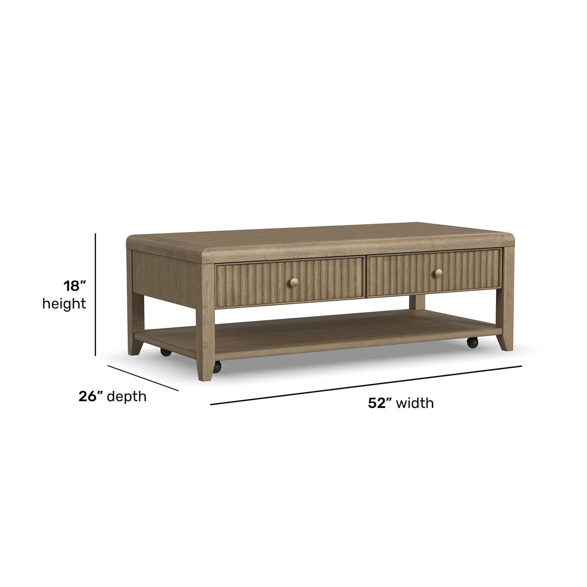 Flexsteel Reed Rectangular Coffee Table with Casters