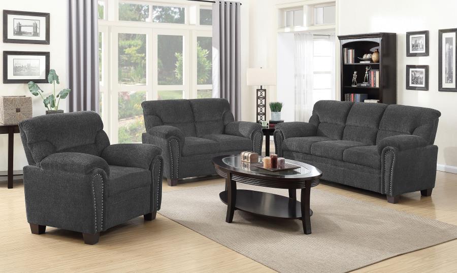 Clementine - Upholstered Padded Arm Sofa Set