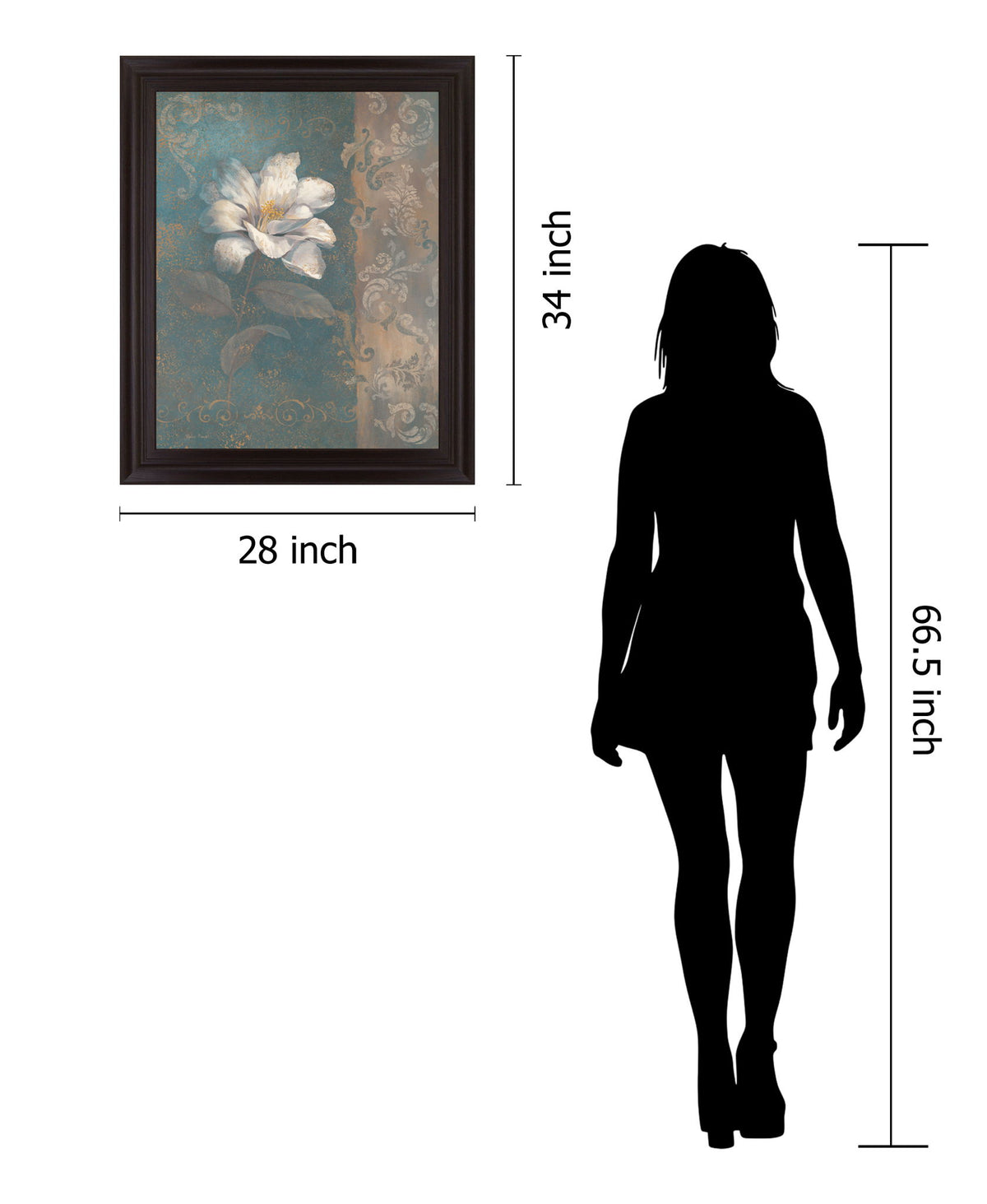 Opaline Majesty - 28" x 34" Framed Wall Art - Blue