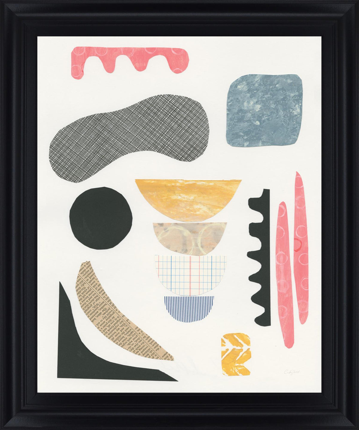 Playful Shapes - 28" x 34" Framed Wall Art - Pink