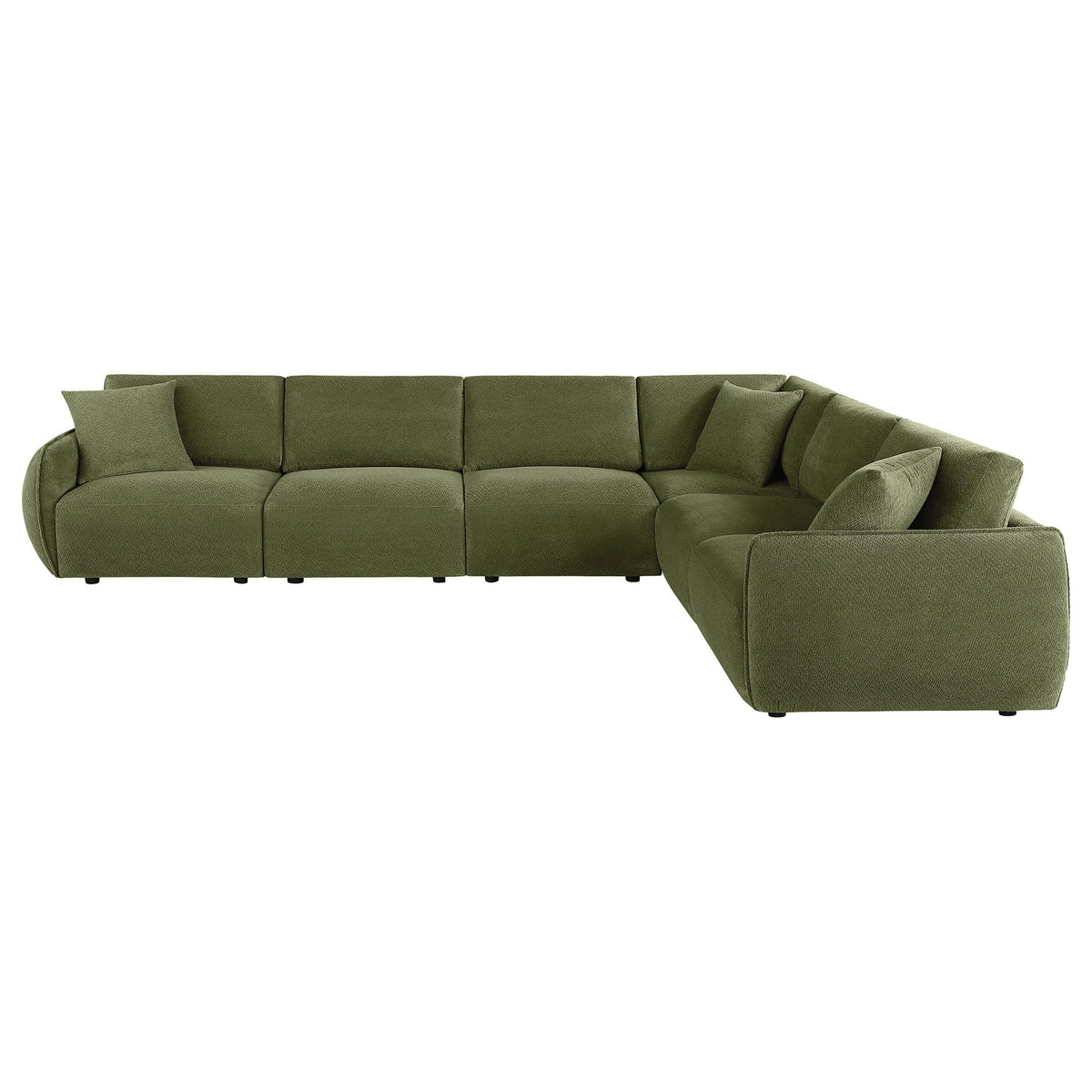 Elysia 6-piece Chenille Upholstered Modular Sectional Sofa Green