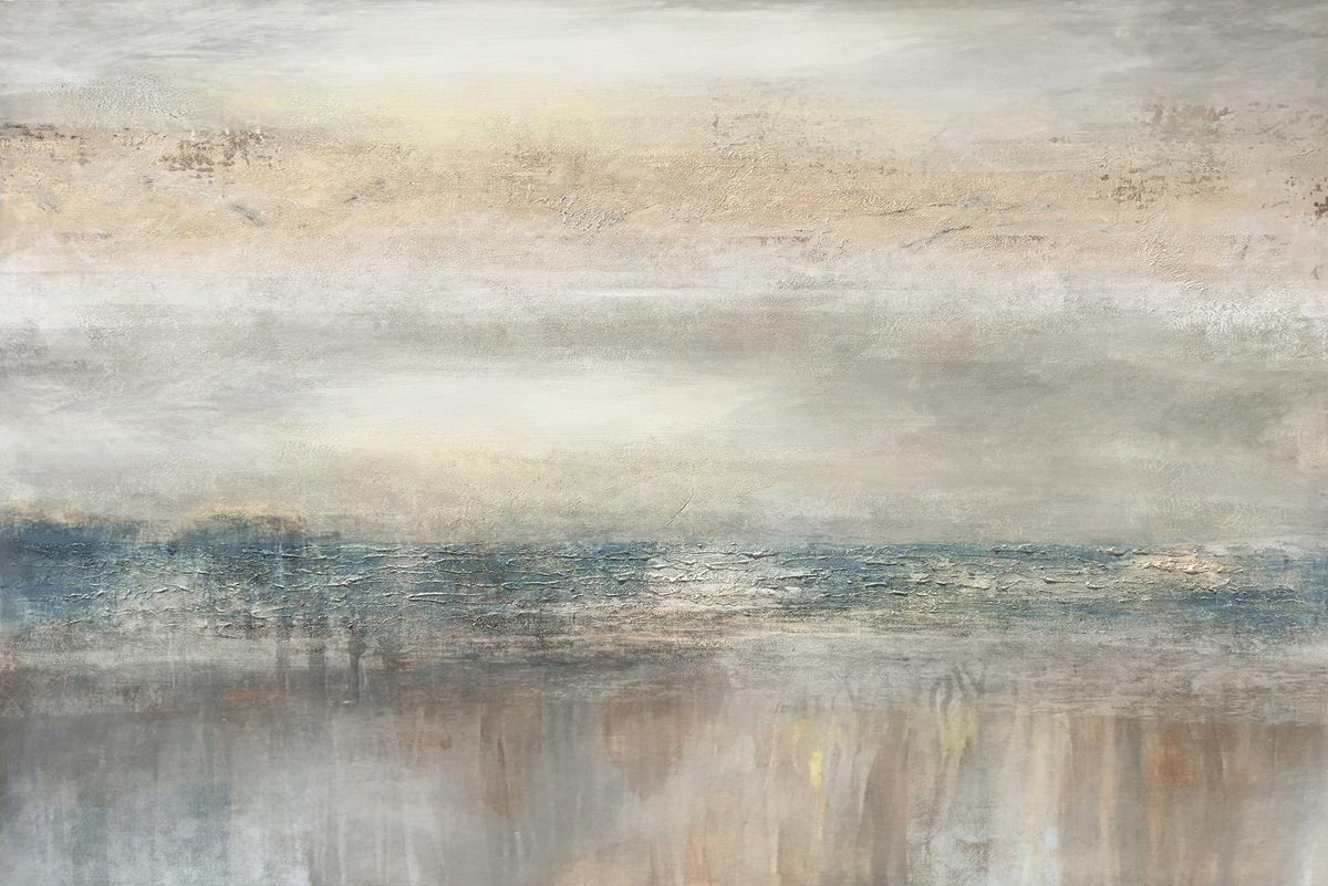 Hand Painted Textured Curated Canvas - Silver