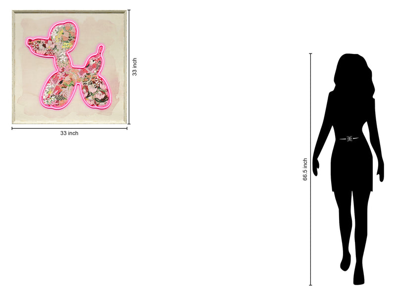 Blossom Glow Silhouette - 33" x 33" Framed Wall Art - Pink