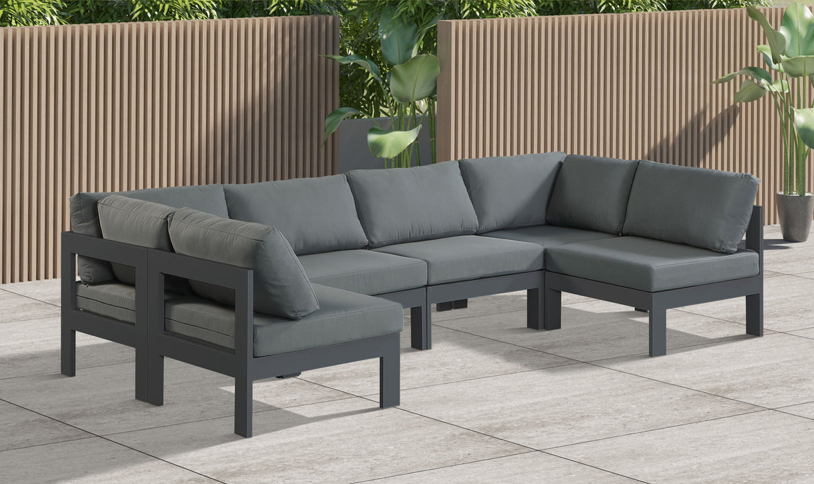 Nizuc - Outdoor Patio 6 Piece Modular Sectional With Gray Frame