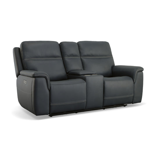 Flexsteel Sawyer Pwr Recl Loveseat w/ Console, Pwr Hdrsts, Lumbar