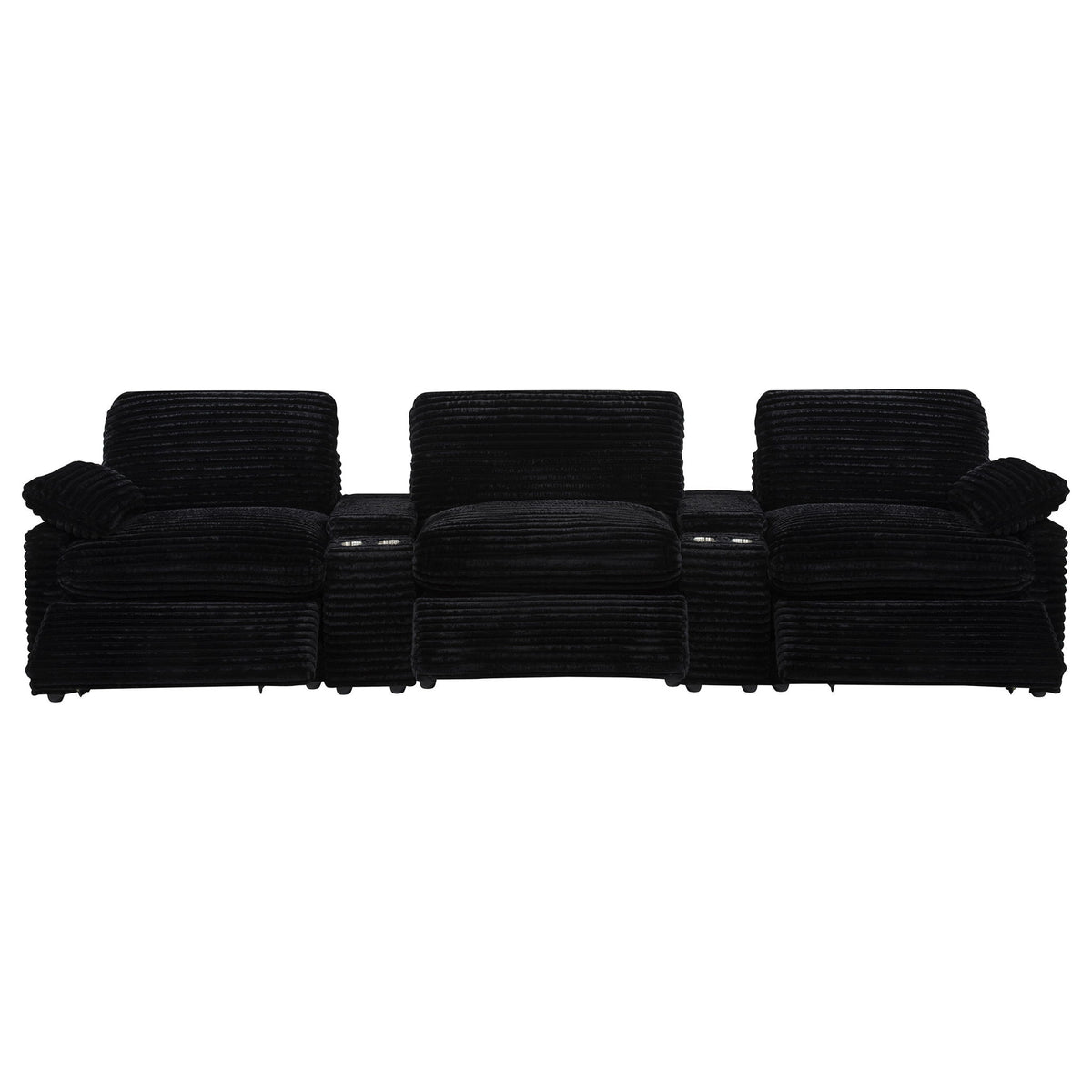 Collins 5-Piece Power Reclining Home Theater Seating Black