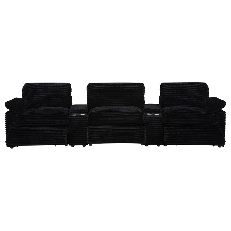 Collins 5-Piece Power Reclining Home Theater Seating Black