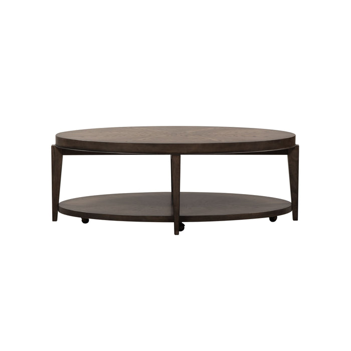 Penton - Oval Cocktail Table - Dark Brown