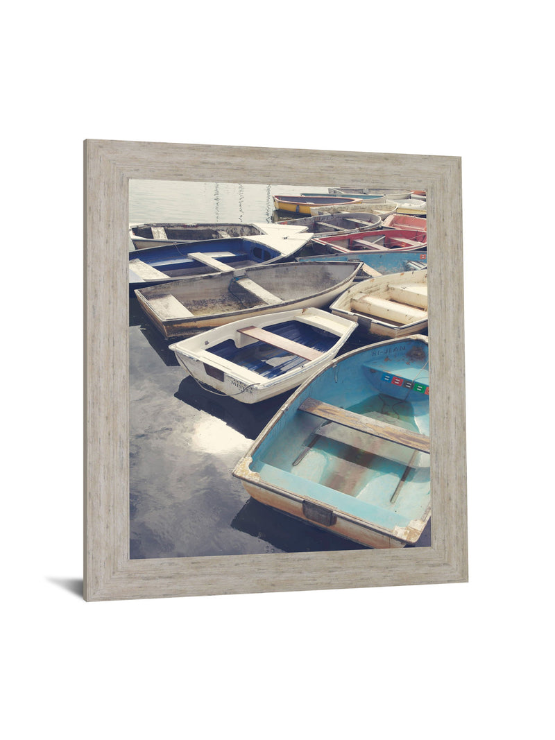 Dockside Drift - 28" x 34" Framed Wall Art - Light Blue