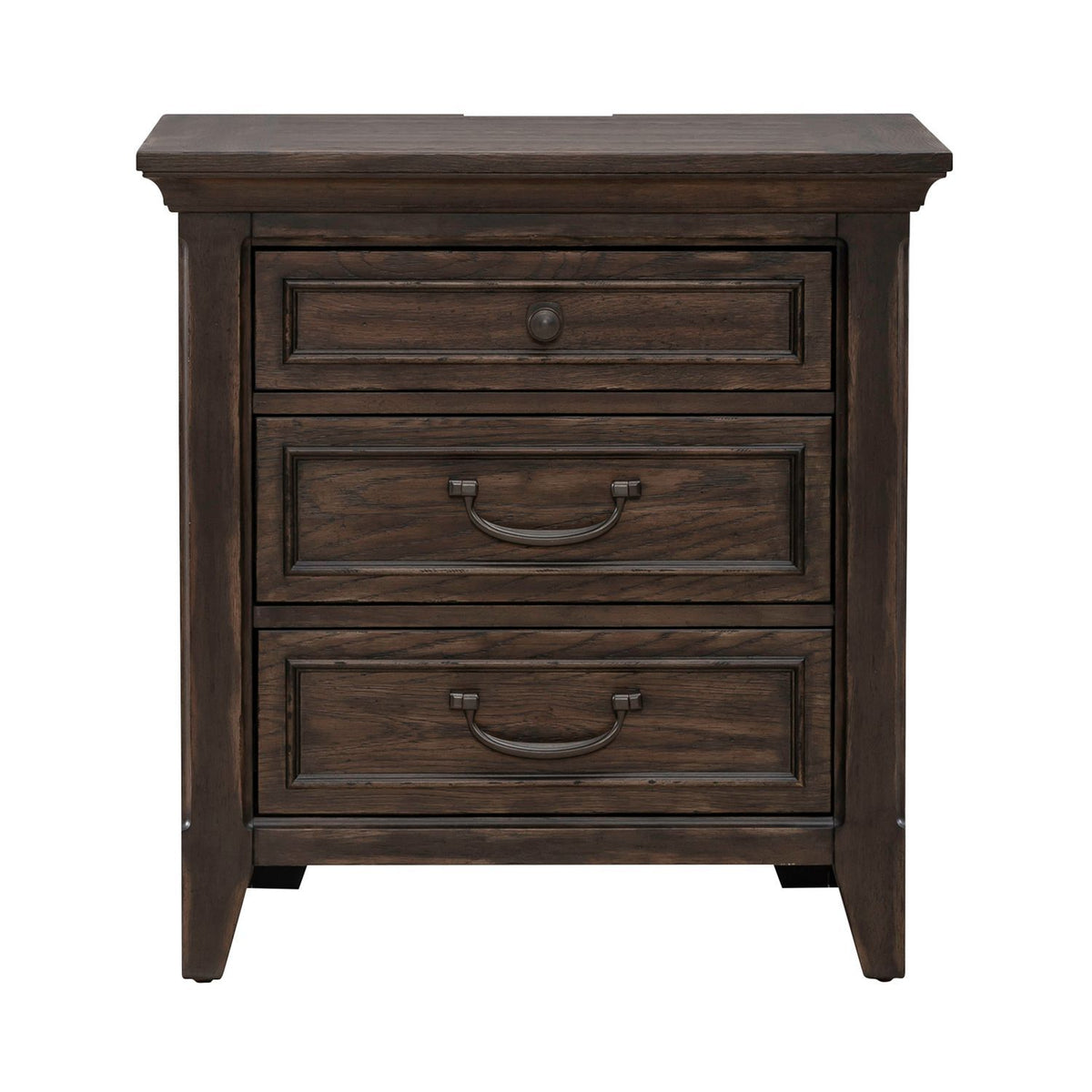 Paradise Valley - Nightstand With Charging Station - Saddle Brown