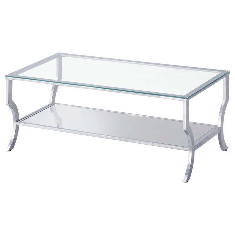 Saide 3-piece Glass Top Coffee and End Table Set Chrome