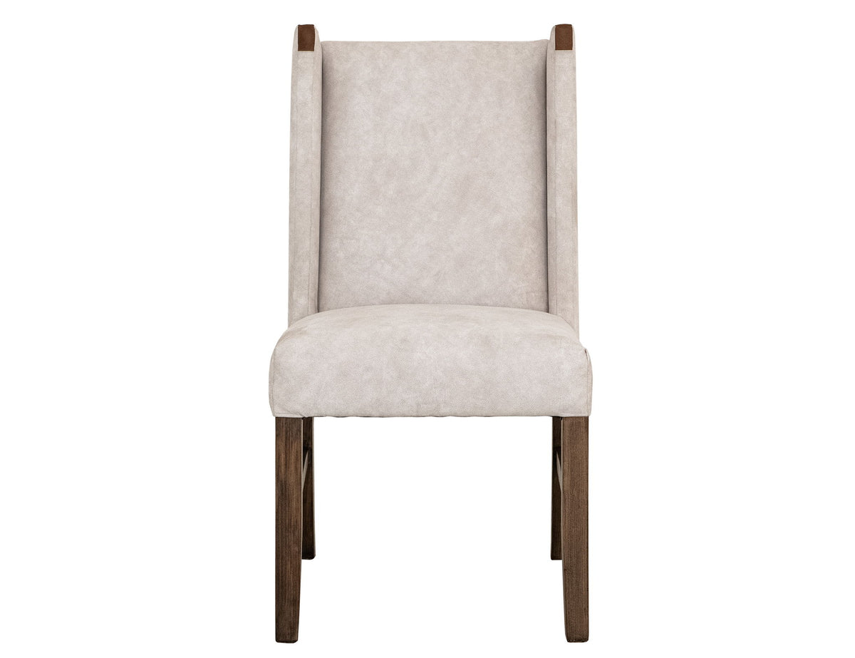 Silver - Upholstered Chair (Set of 2) - Ivory / Dark Brown