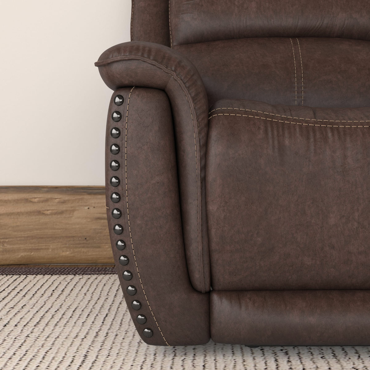 Flexsteel Beau Power Reclining Sofa with Power Headrests