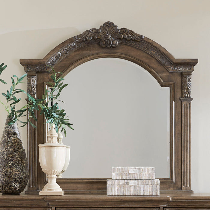 Carlisle Court - Arched Mirror - Medium Brown