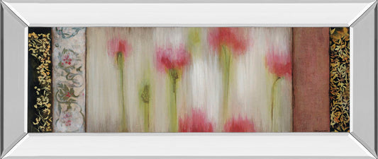 Rain Flower I By Dysart - Mirror Framed Print Wall Art - Beige