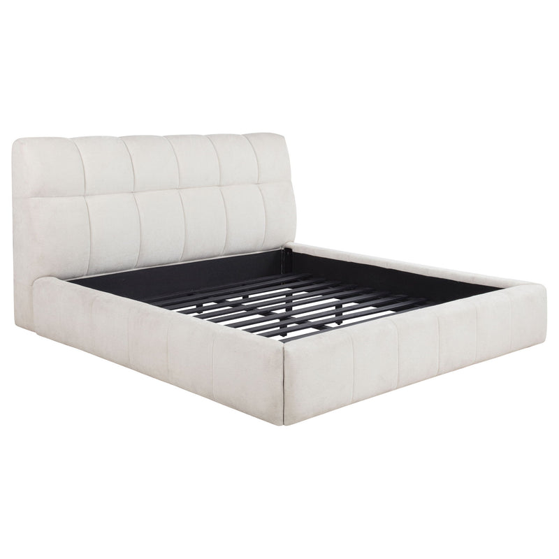 Nollet 48-inch Upholstered California King Platform Bed Cream