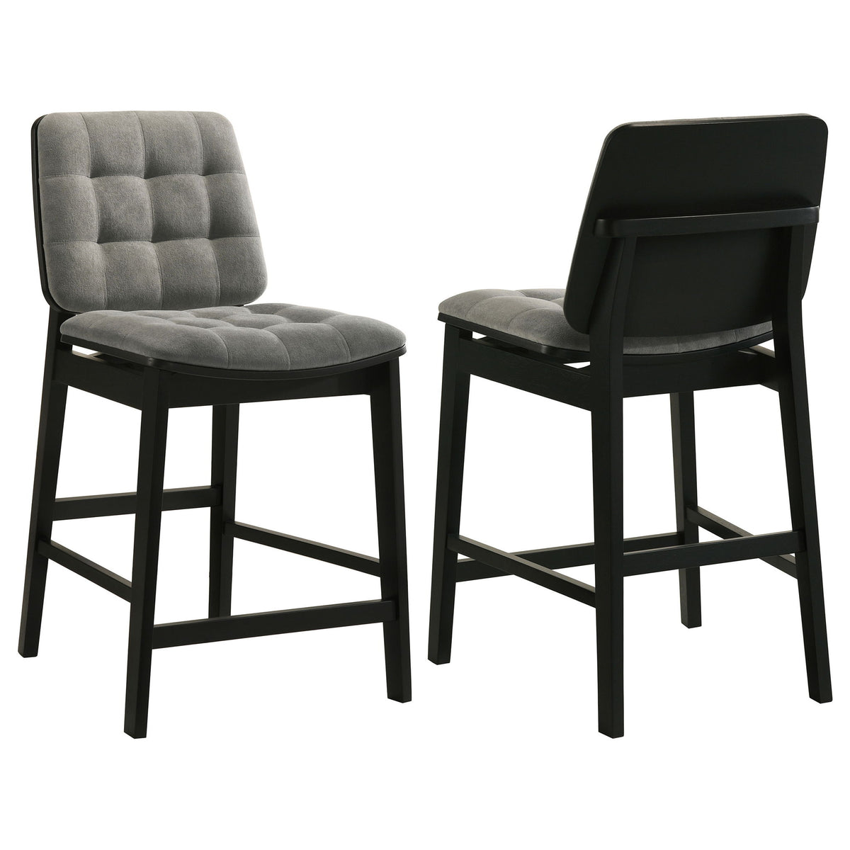 Redbridge Velvet Upholstered Counter Chair Grey and Black (Set of 2)