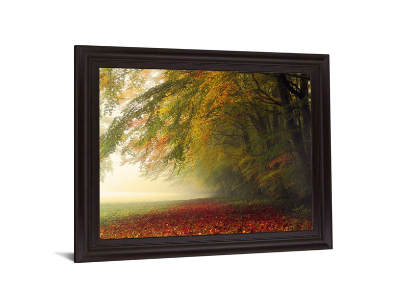 Amber Mist Retreat - 28" x 34" Framed Wall Art - Gold