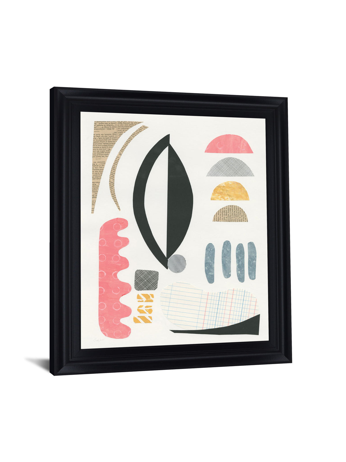 Retro Shapes Medley - 28" x 34" Framed Wall Art - Beige