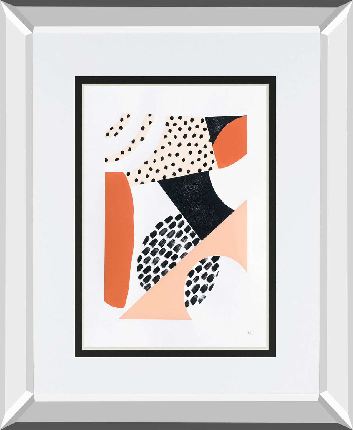 Luminous Tumble II By Laura Marshall Mirrored Frame - White