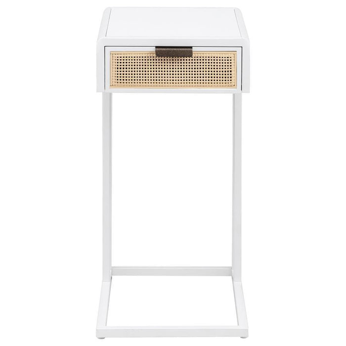 Amherst - 1-Drawer Radio Weave Cane Metal Side Table