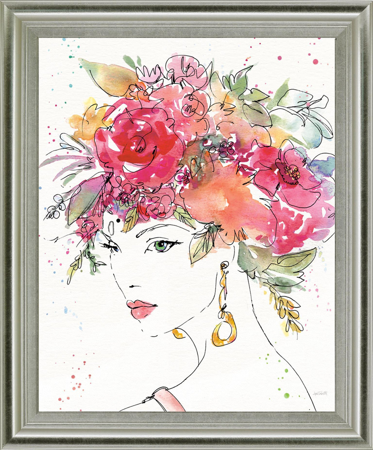 Blossom Muse - 28" x 34" Framed Wall Art - Pink