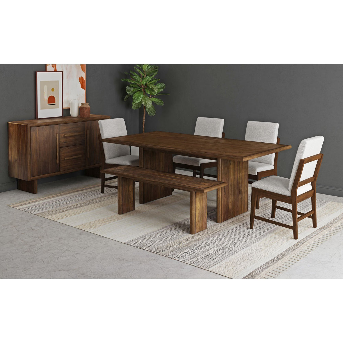 Brisbane - Dining Bench - Brown