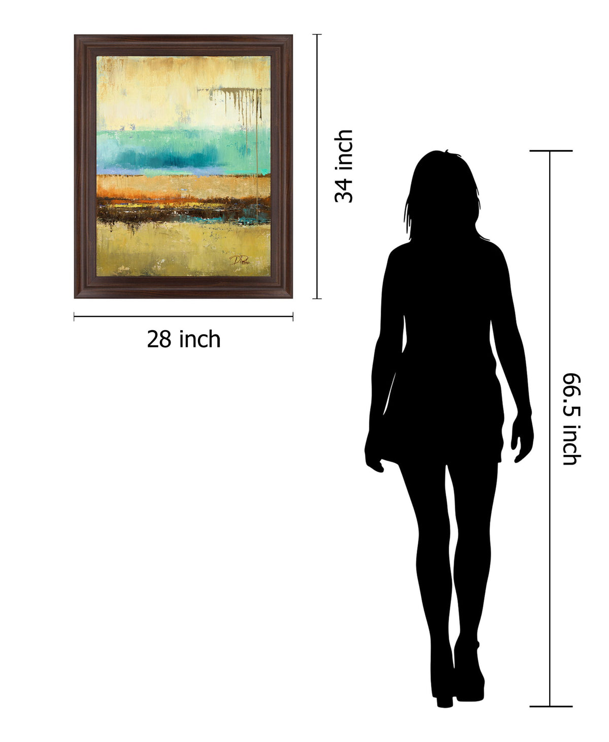 Sunwashed Horizon - 28" x 34" Framed Wall Art - Light Blue