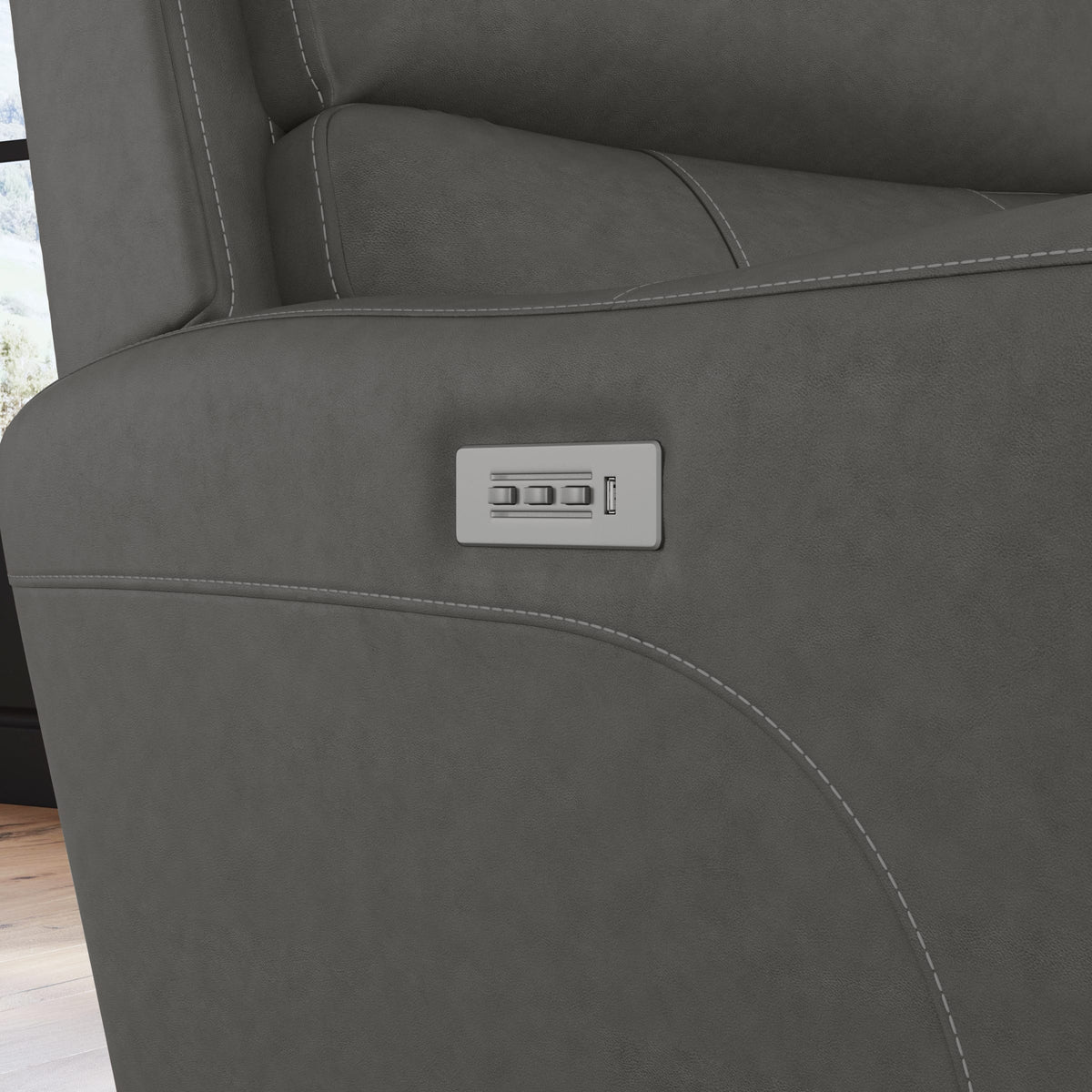 Flexsteel Carter Power Recliner with Power Headrest & Lumbar