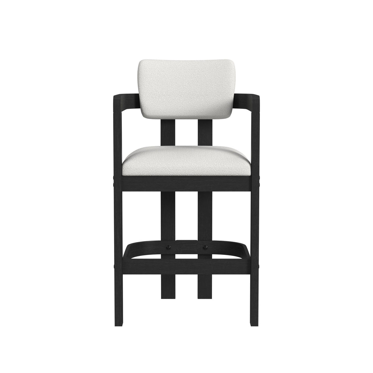 Portland - Arm Barstool (Set of 2) - Black / White