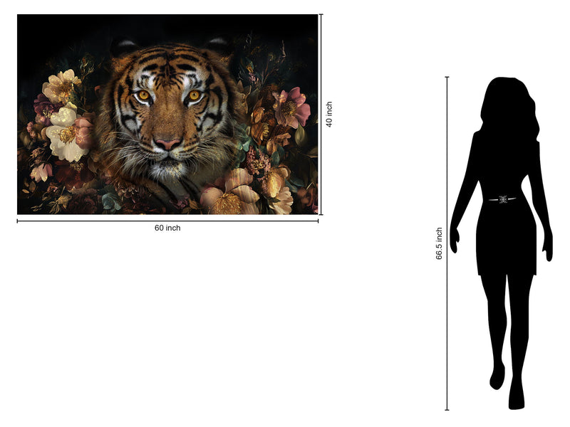 Floral Gaze - 40" x 60" Framed Wall Art - Brown - Light Brown