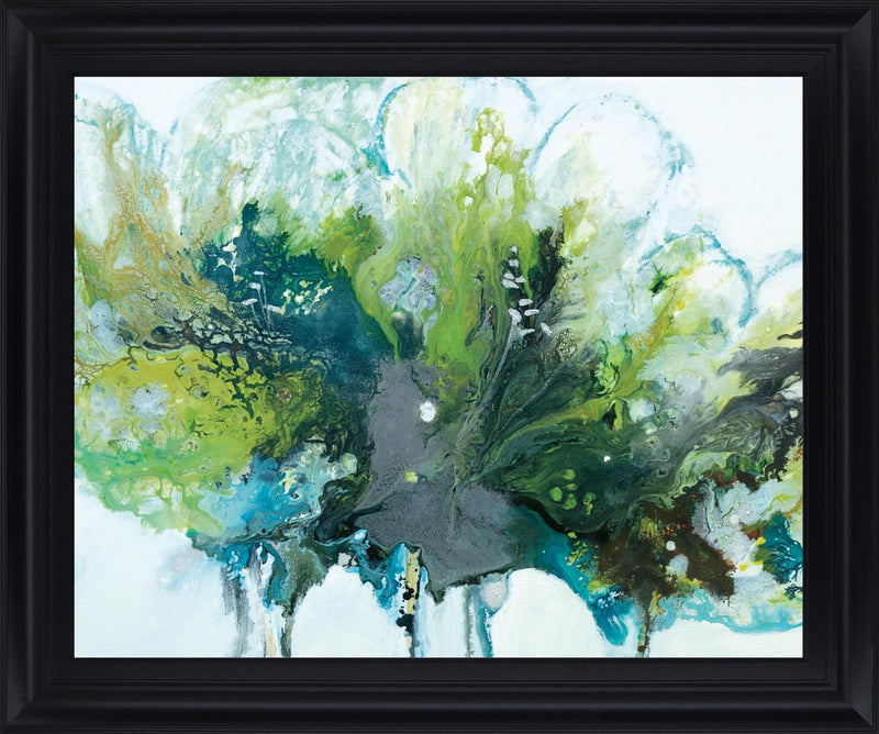 Verdant Surge - 28" x 34" Framed Wall Art - Green