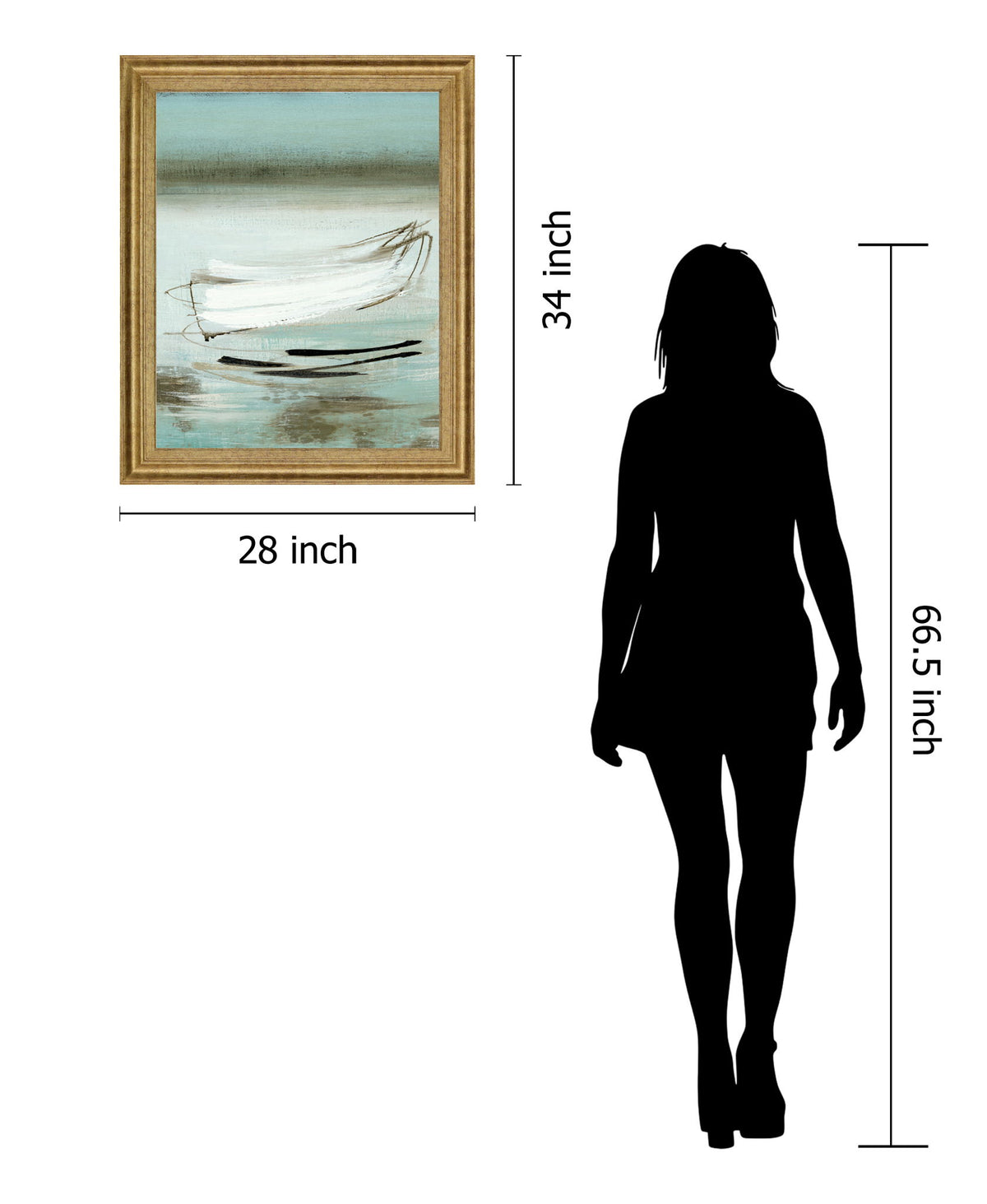 Tranquil Drift - 28" x 34" Framed Wall Art - Light Blue