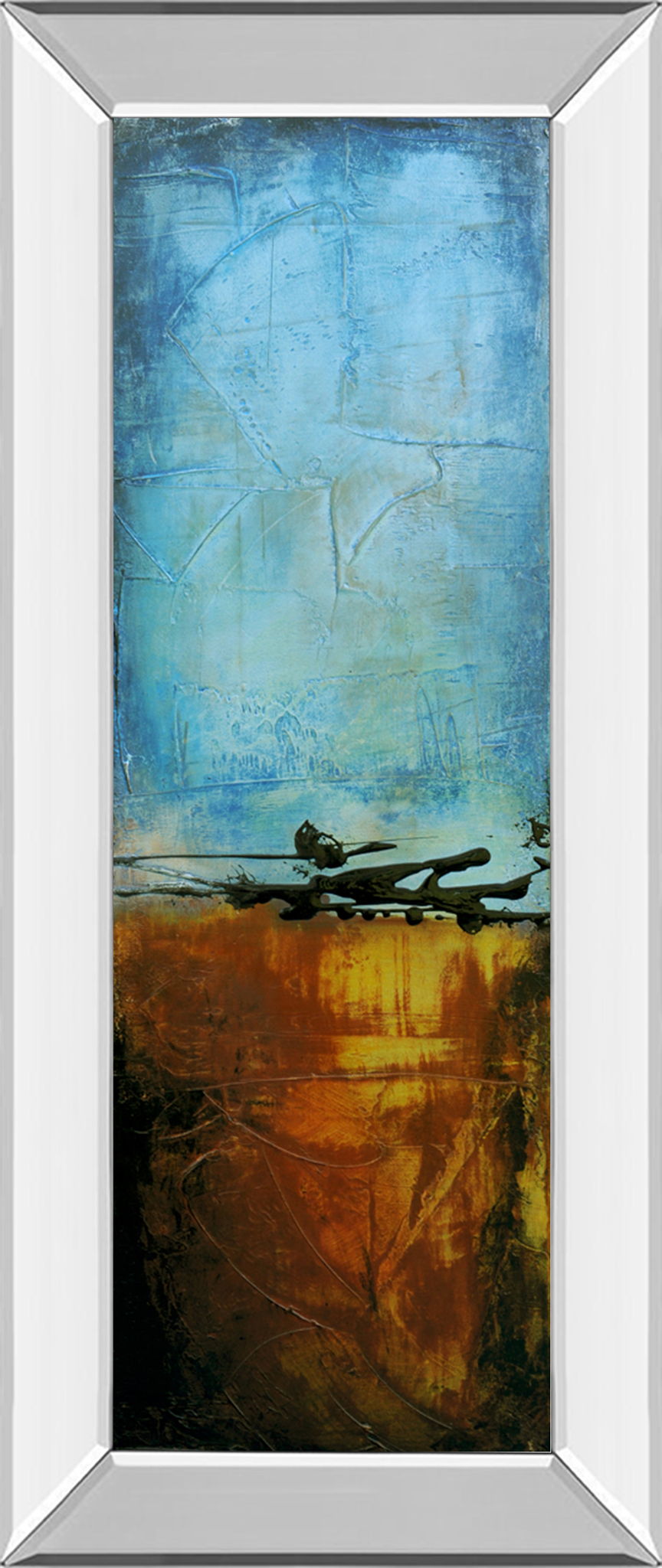 West Side Affair Il By Erin Ashley - Mirror Framed Print Wall Art - Light Blue