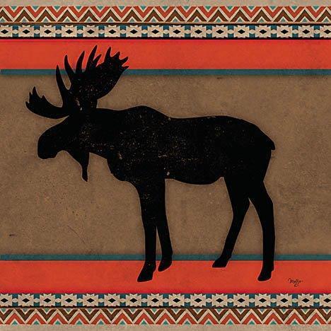 Out West Moose By Mollie B. (Framed) (Small) - Light Brown