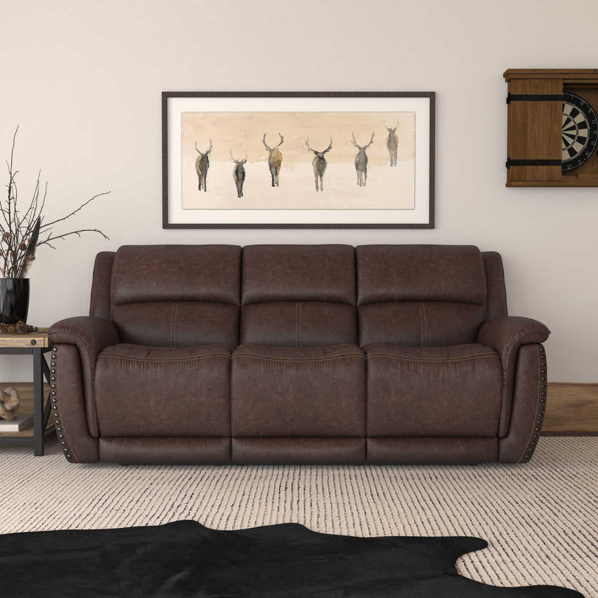Flexsteel Beau Power Reclining Sofa with Power Headrests