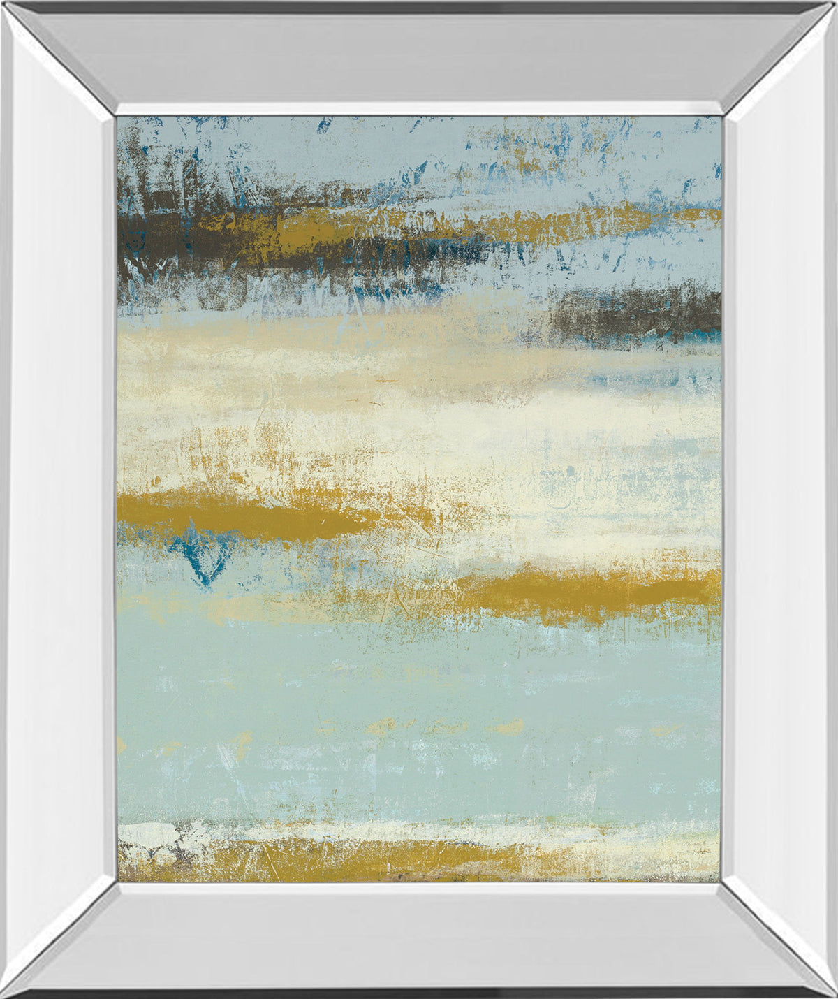 Ocean View By Vindedzis - Mirror Framed Print Wall Art - Light Blue